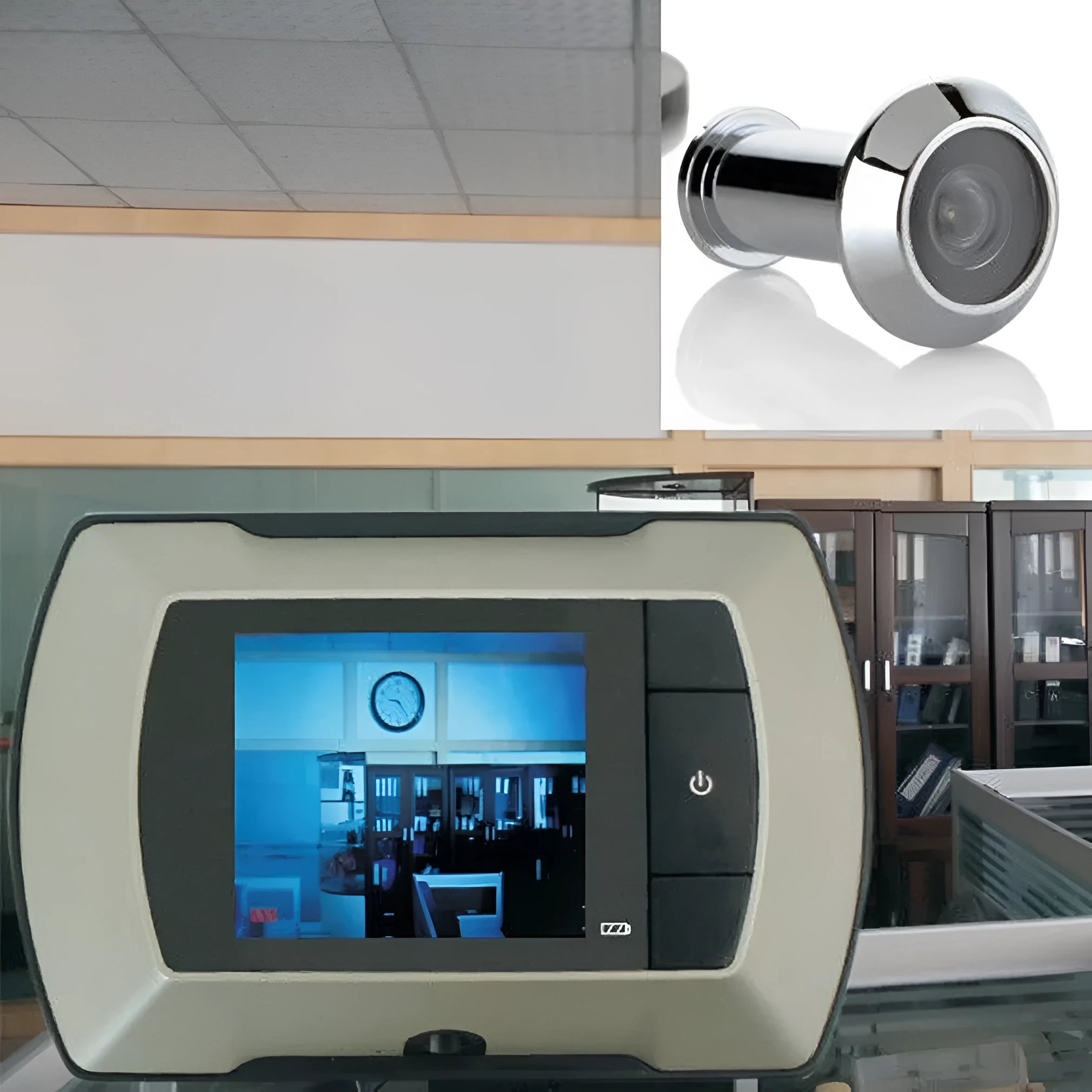 Wireless LCD digital door peephole monitor with indoor screen and outdoor camera unit