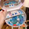 Cocoli series children's hair jewellery gift box open to show 26 colourful cloth hair clips and headdress pieces.