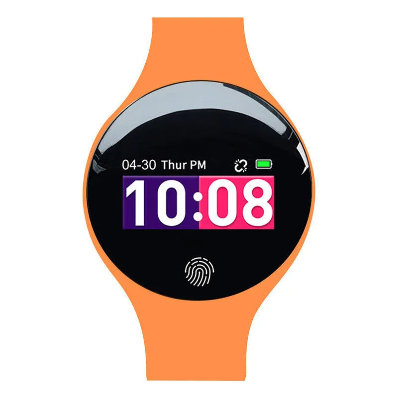 Smart watch with 0.66 inch screen and vibrating alarm in multiple colour options including blue black orange green rose red