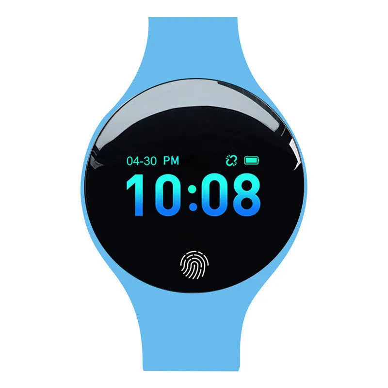 Smart watch with 0.66 inch screen and vibrating alarm in multiple colour options including blue black orange green rose red