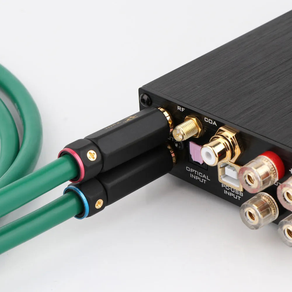 4-core shielded RCA audio cable with silver-plated copper wires and Budweiser connectors for CD decoder amplifier connections