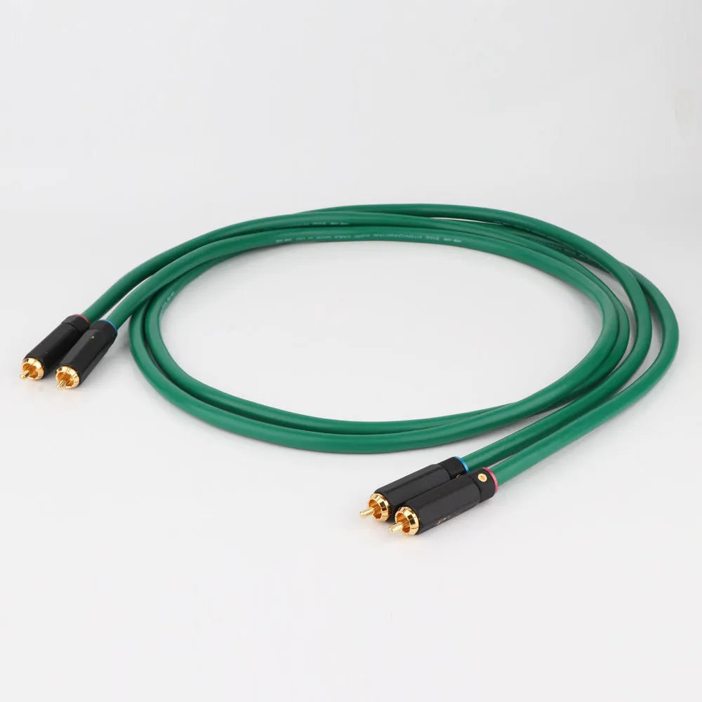 4-core shielded RCA audio cable with silver-plated copper wires and Budweiser connectors for CD decoder amplifier connections