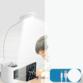 White desk lamp with touch controls and USB power input for eye protection during study