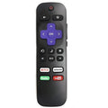 Black Roku TV remote control compatible with multiple Roku television model series.