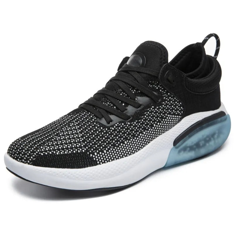 Men casual sneakers round toe flat heel PU insole in white and black colour way