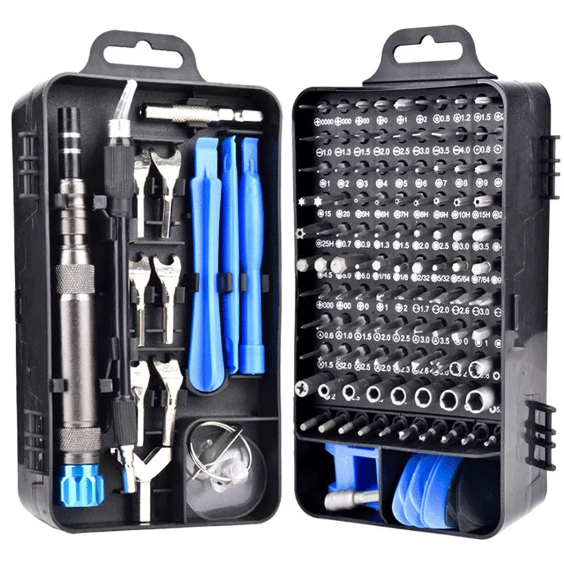 135 in 1 precision screwdriver set with magnetic insulated tool steel bits for mobile phone watch glasses repair