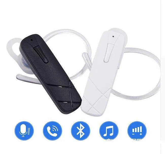 Black and white wireless Bluetooth V4.1 earphones with 10-metre range showing call and music functions
