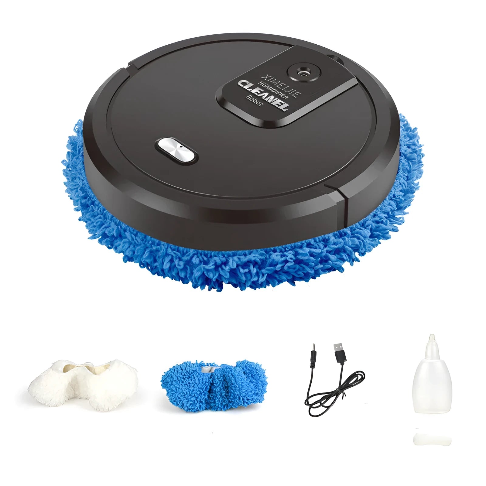 Automatic spray sweeping and mopping robot floor cleaner in black colour option