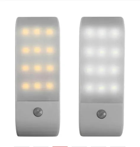 12LED rechargeable human body sensor night light with PVC shade in new Chinese style