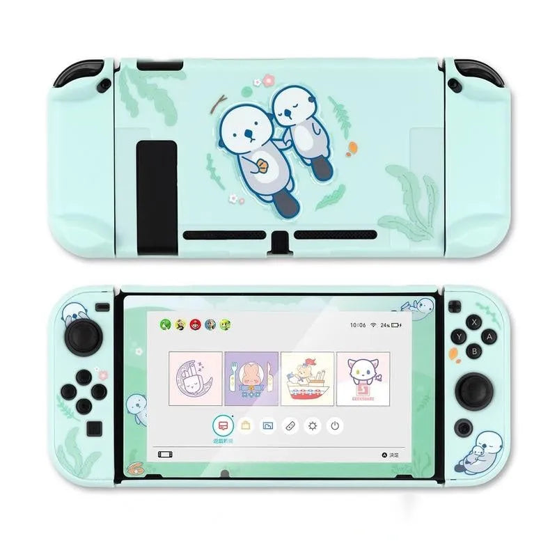Nintendo Switch Lite protective shell case with hard PC cover and back grip housing