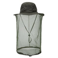 Anti-mosquito fishing hat for men and women, nylon wide brim in khaki, flat top design, one size