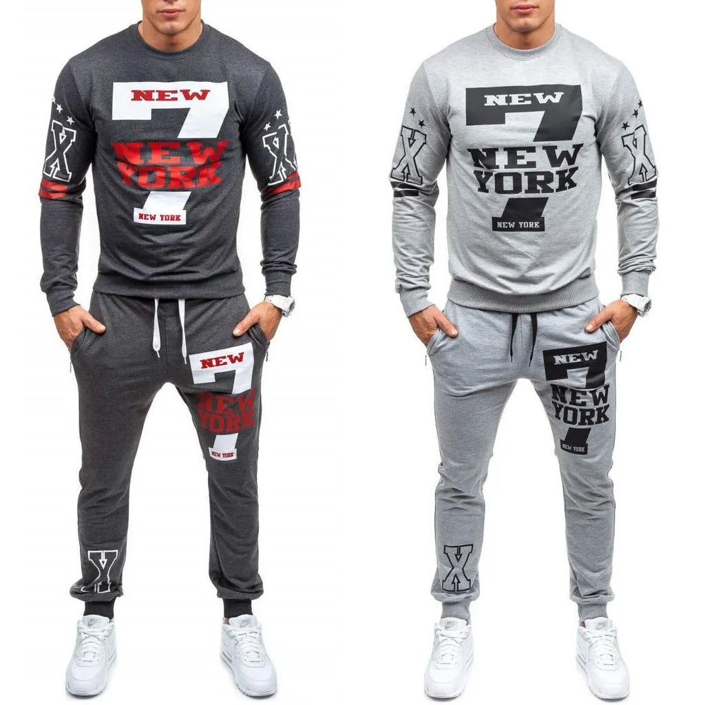Men's two piece tracksuit set with knitted long-sleeve sweatshirt and sweatpants in grey, black or dark grey, sizes S to XXL