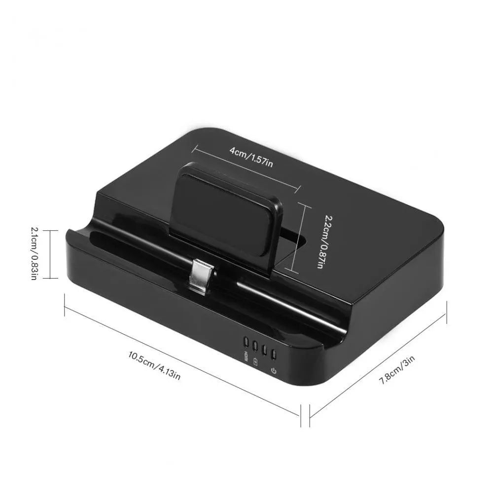 Black base mobile phone to HD dock converter with 5Gbps transmission rate