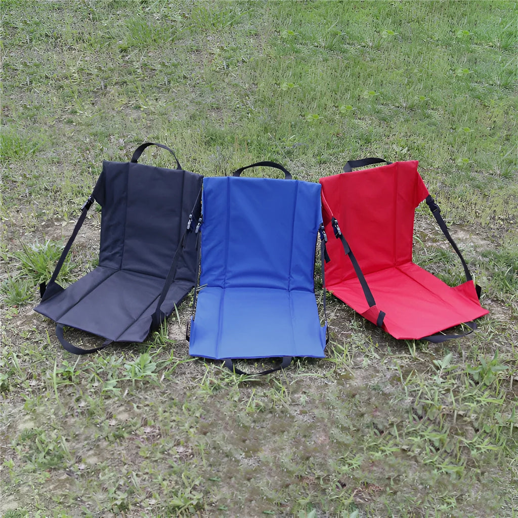 Portable folding chair cushion in royal blue, 41x40cm, 600D Oxford cloth with pearl cotton filling