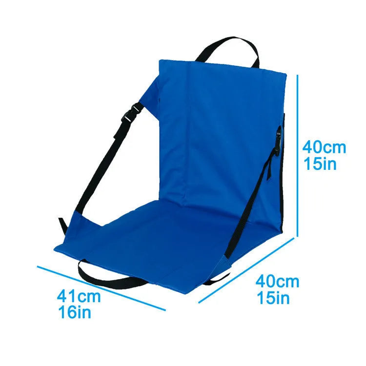 Portable folding chair cushion in royal blue, 41x40cm, 600D Oxford cloth with pearl cotton filling