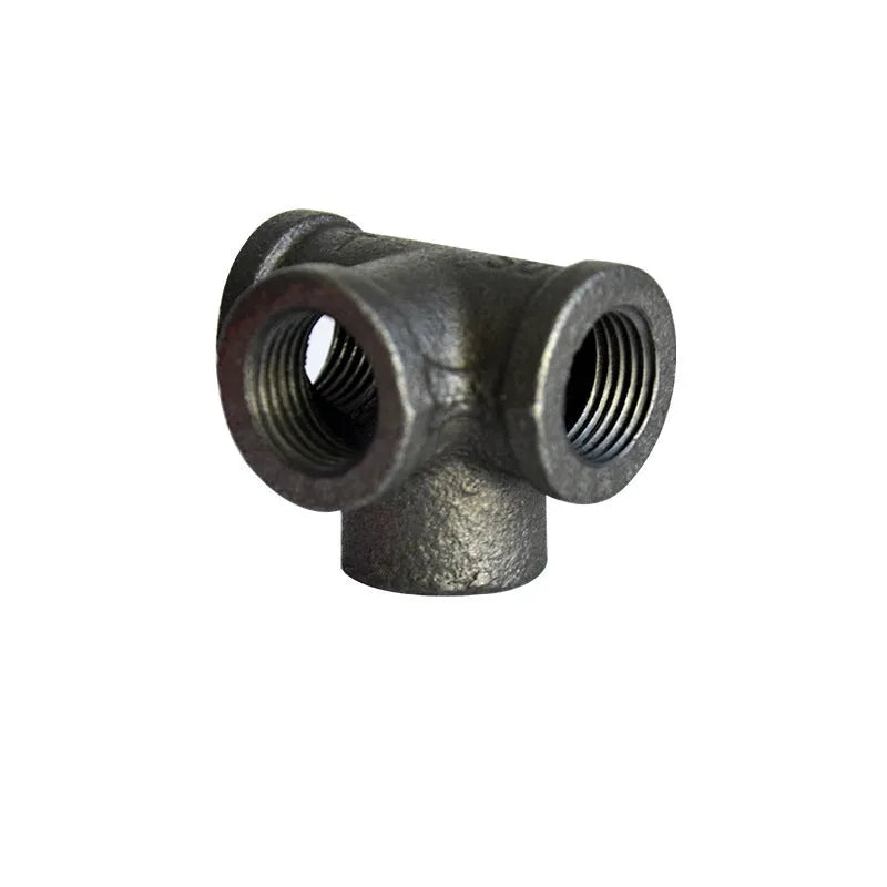 Malleable steel galvanised four-way pipe fittings for plumbing systems