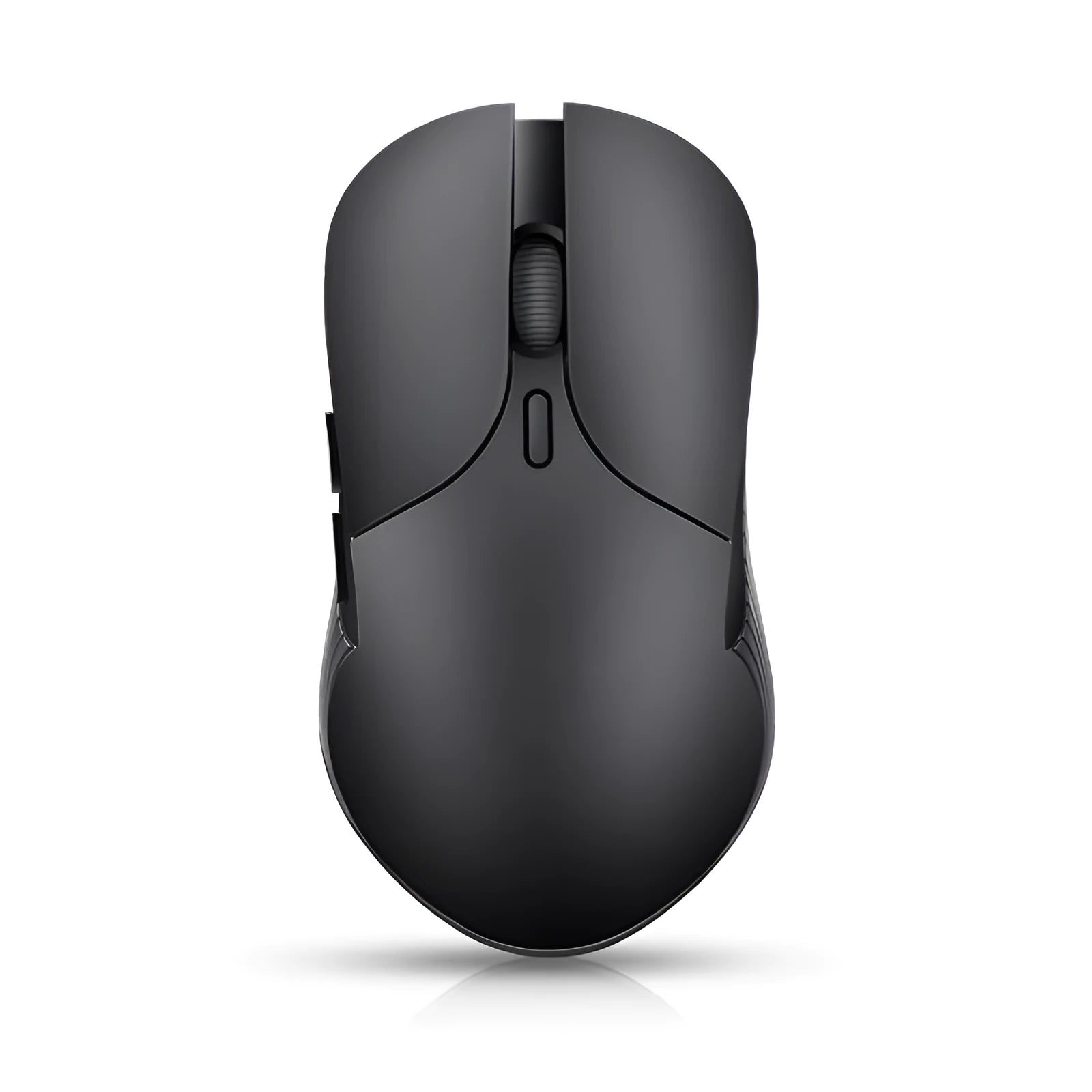 Blue wireless computer mouse with voice translation function on a desk