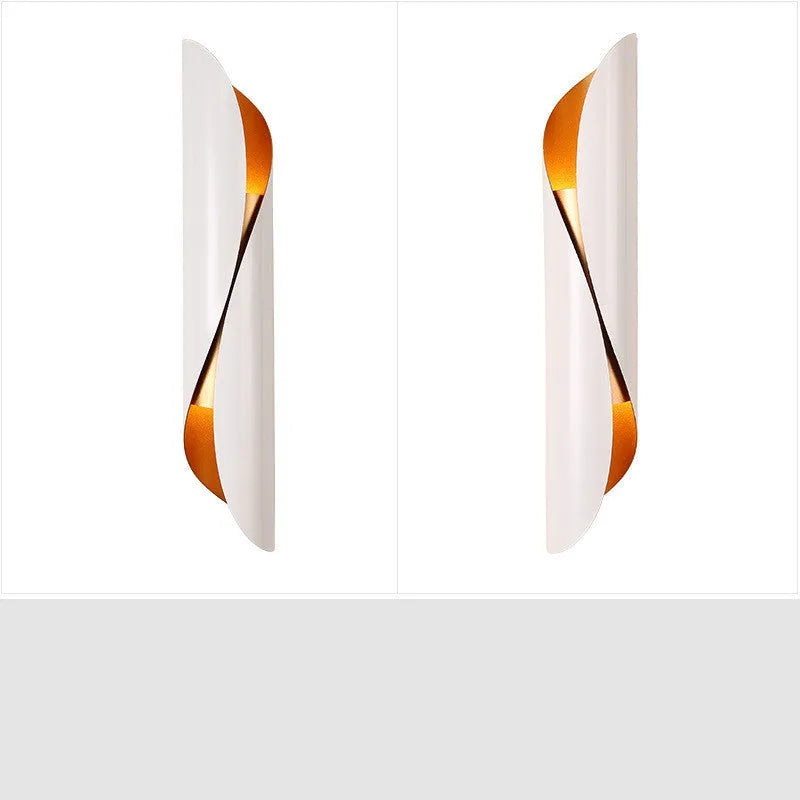Modern cylindrical wall lamp in black aluminium and iron finish for living room decoration