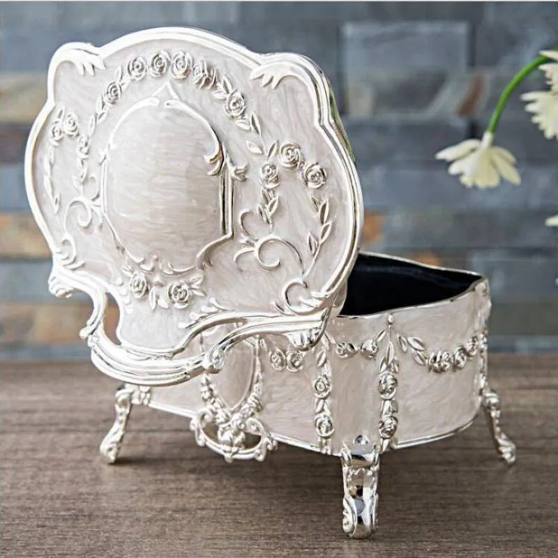 Hangkai antique tin colour zinc alloy jewellery storage box in large, medium, and small sizes.
