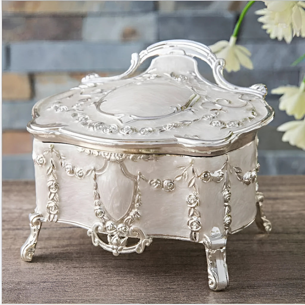 Hangkai antique tin colour zinc alloy jewellery storage box in large, medium, and small sizes.