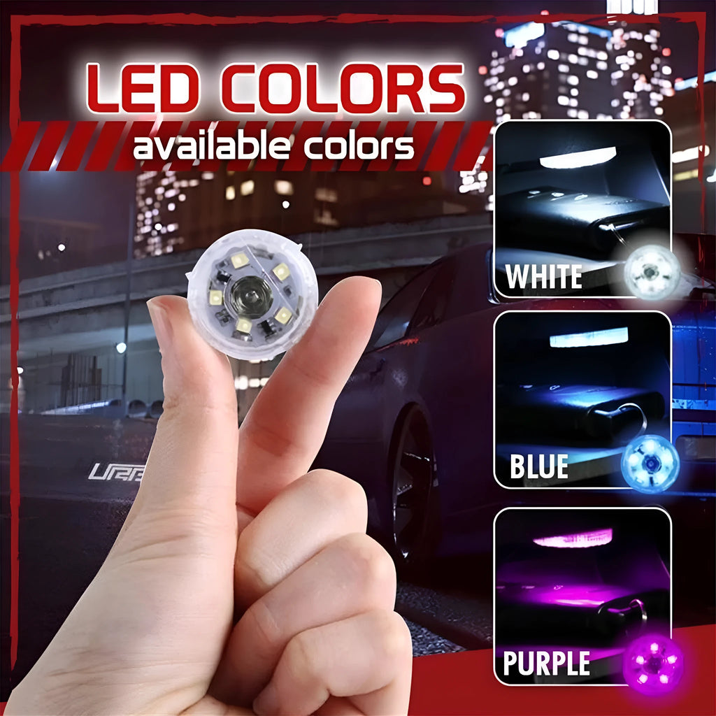 Car touch atmosphere light showing white glow in vehicle interior