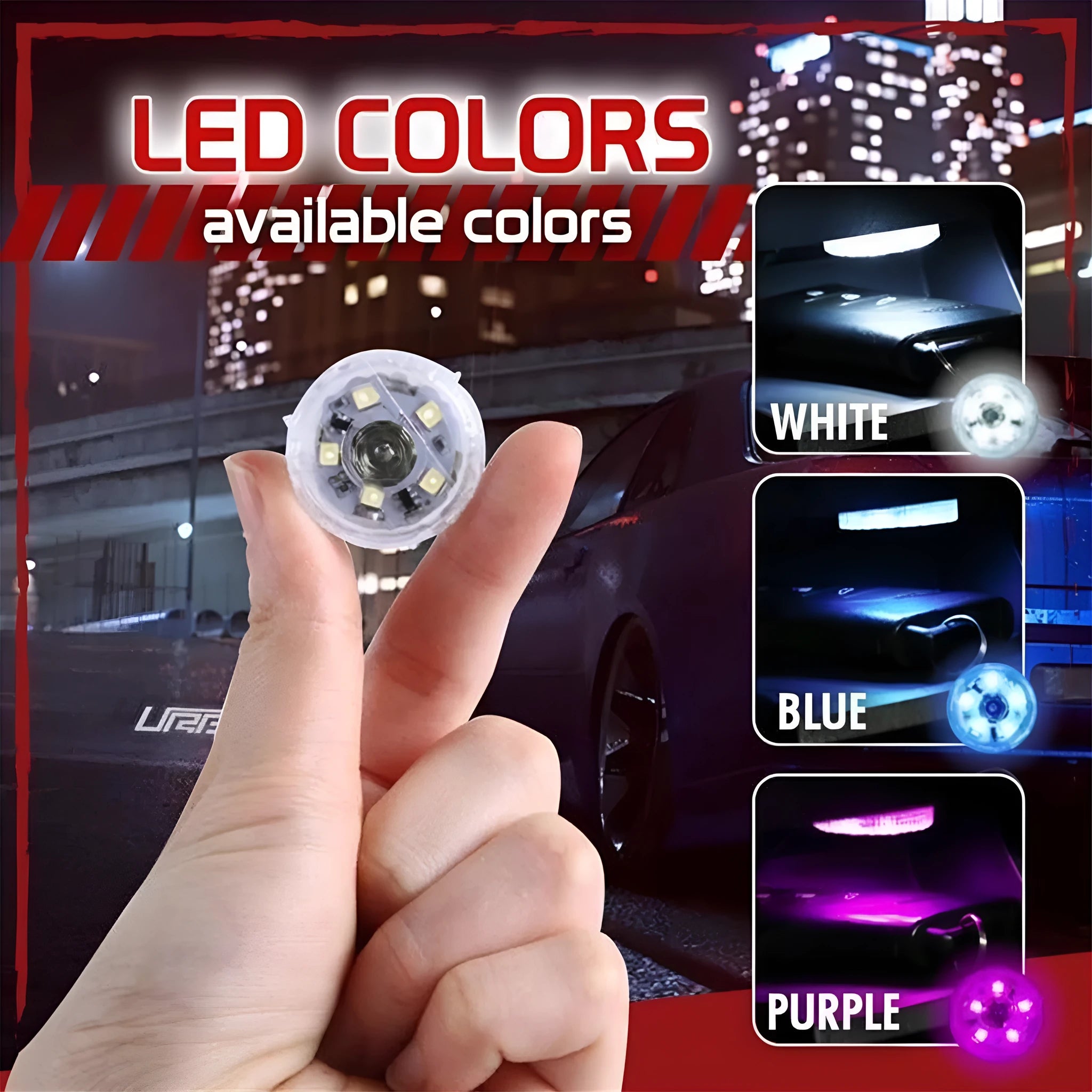 Car touch atmosphere light showing white glow in vehicle interior
