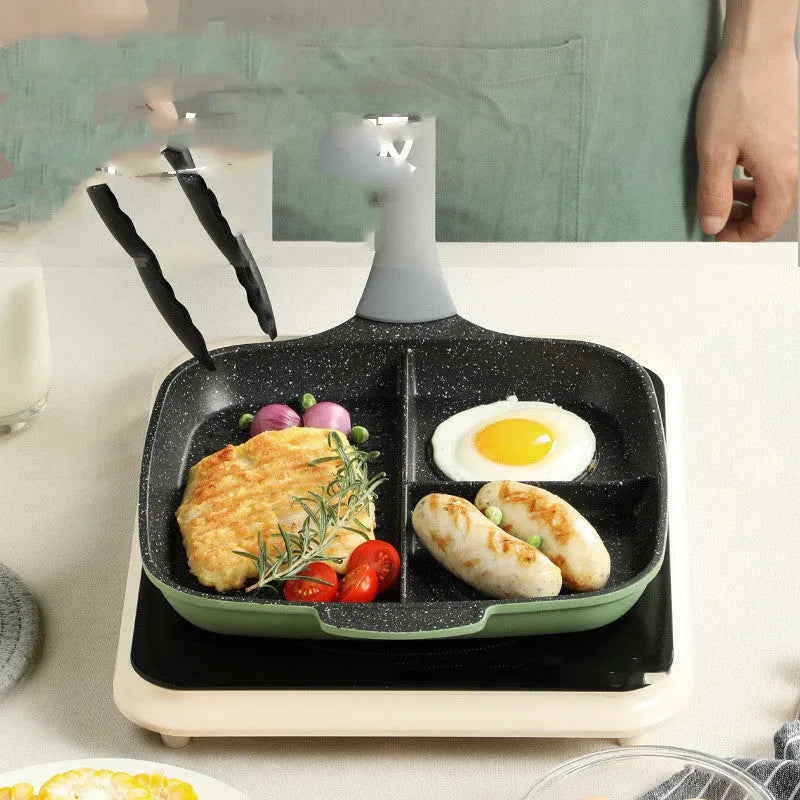 Green non-stick breakfast frying pan, 26cm omelette pan with composite multi-layer bottom, 1.09kg