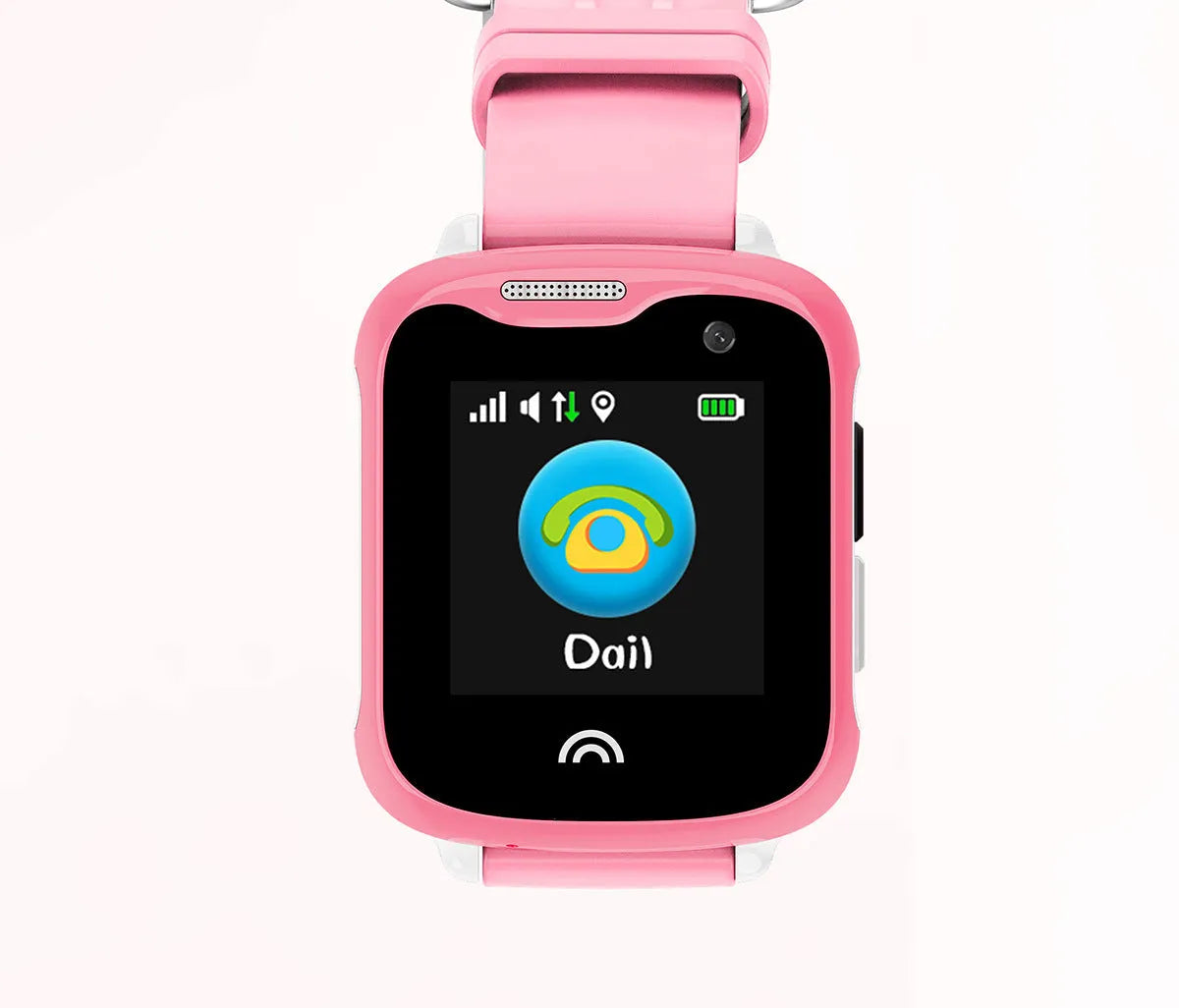 Children's waterproof touch screen smartwatch phone with silicone strap in three colour options