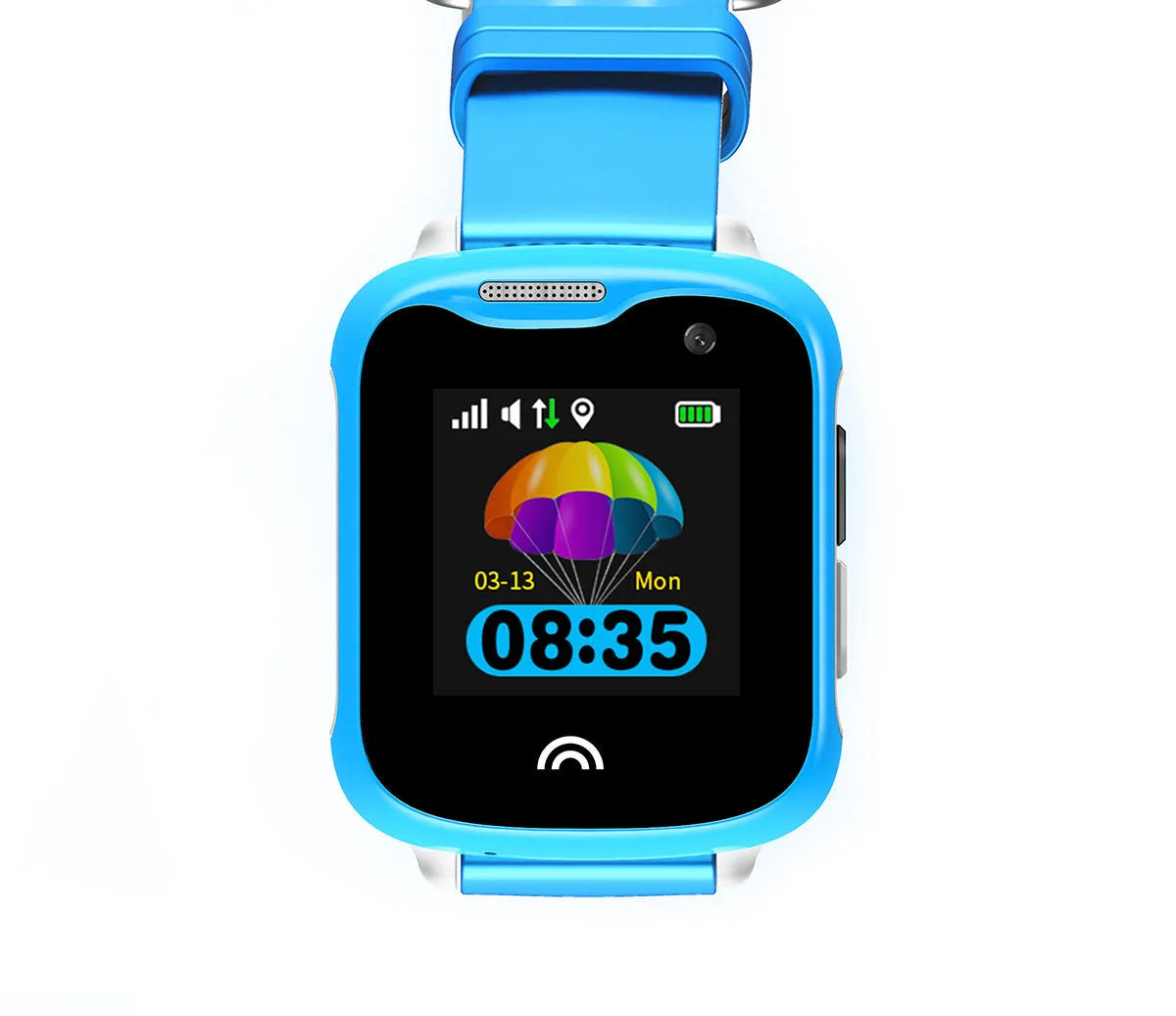 Children's waterproof touch screen smartwatch phone with silicone strap in three colour options