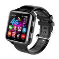 Children's black smart watch with sporty silicone strap and colour touchscreen on wrist