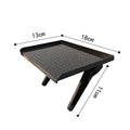 Plastic set-top box rack with hook mount and cable management holes in a choice of five colours.