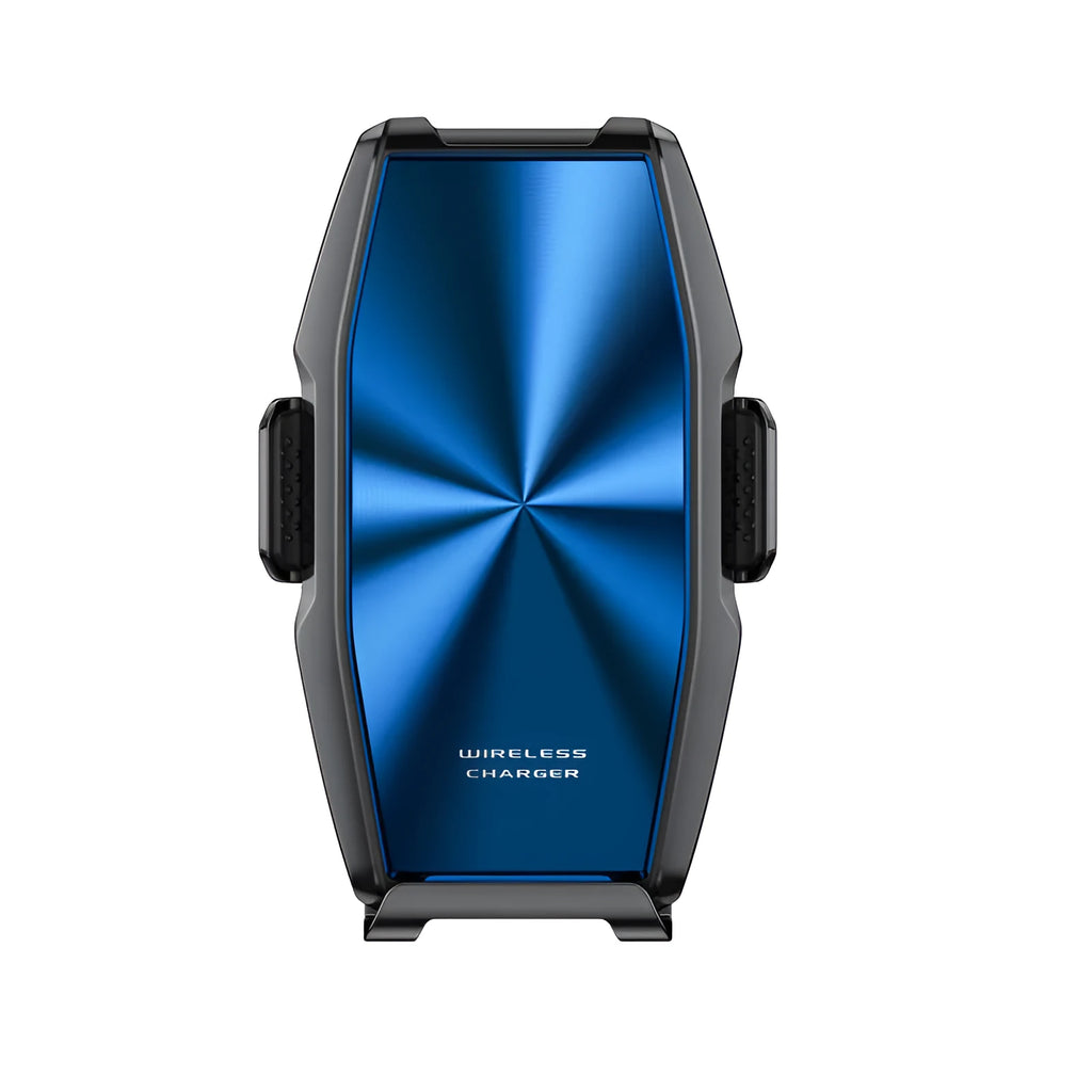 Blue and green car wireless charger mobile phone holder with indicator light