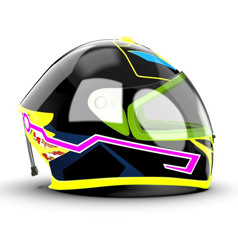 40cm battery-powered ABS helmet lamp in pink with mount for motorcycle night riding