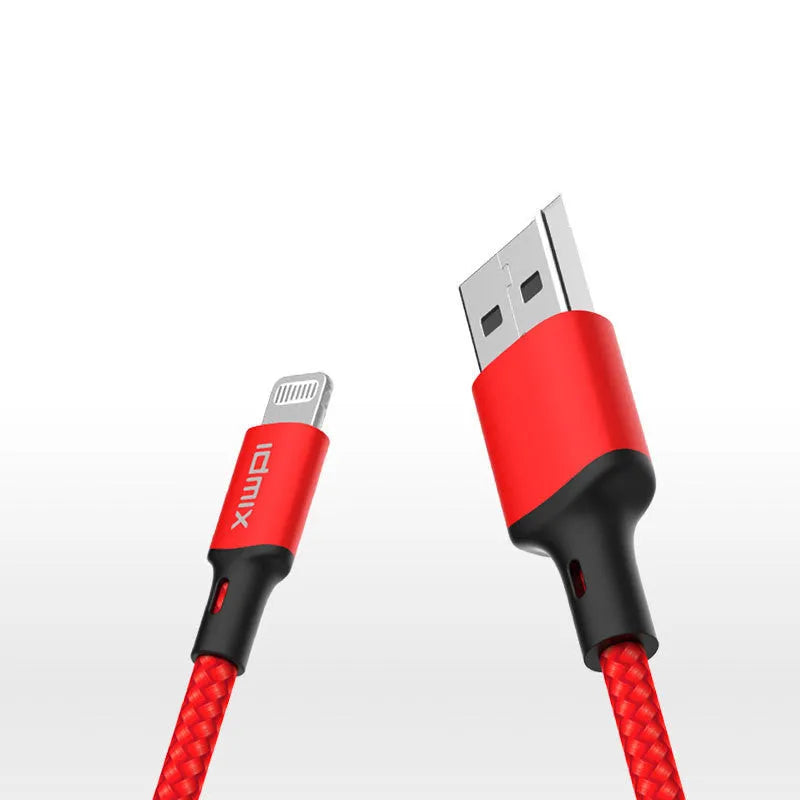 Idmix Barley MFI certified USB to 8PIN data cable in black, 2 metres long, for Apple devices