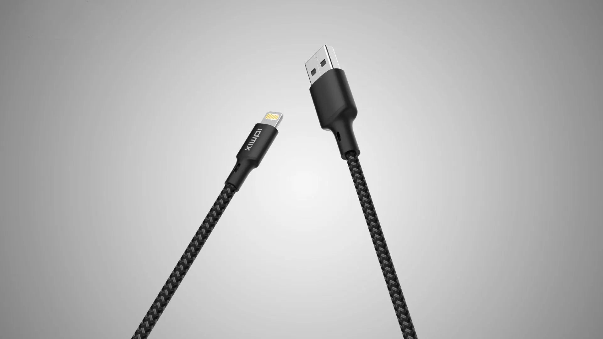 Idmix Barley MFI certified USB to 8PIN data cable in black, 2 metres long, for Apple devices