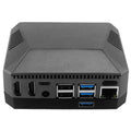 Silver aluminium alloy case for M.2 hard drive expansion board with integrated cooling fan