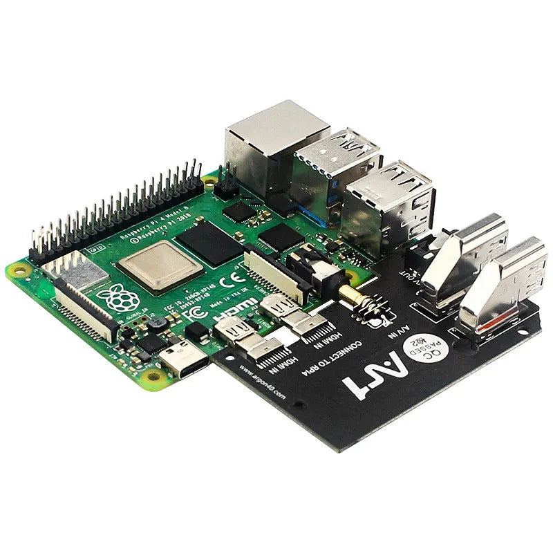 Silver aluminium alloy case for M.2 hard drive expansion board with integrated cooling fan