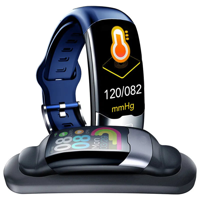 Multifunctional smart wristband with heart rate and blood pressure monitoring