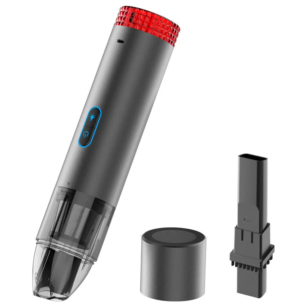 V6 black portable wireless car vacuum cleaner with LED work lamp for vehicle cleaning
