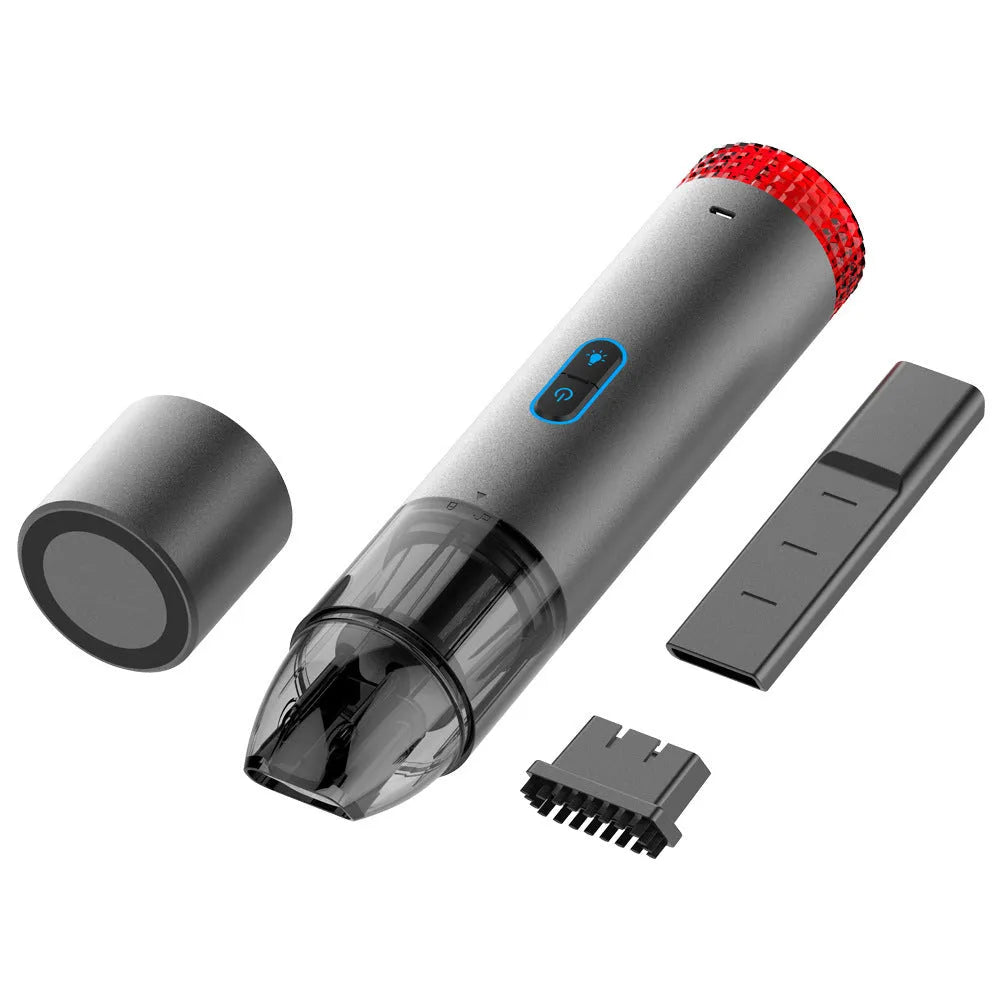 V6 black portable wireless car vacuum cleaner with LED work lamp for vehicle cleaning