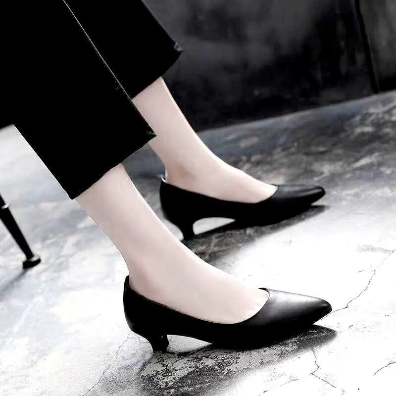 Silver and black women's wedding high heels with crystal detail on PU leather, showing stiletto and block heel options.