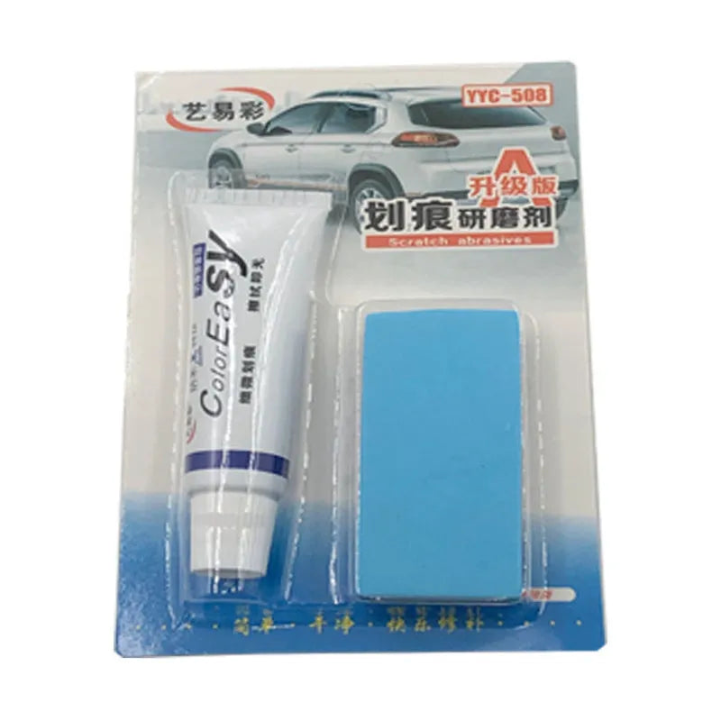 Car scratch remover paste with slop wax and foam applicator sponge for auto paint repair