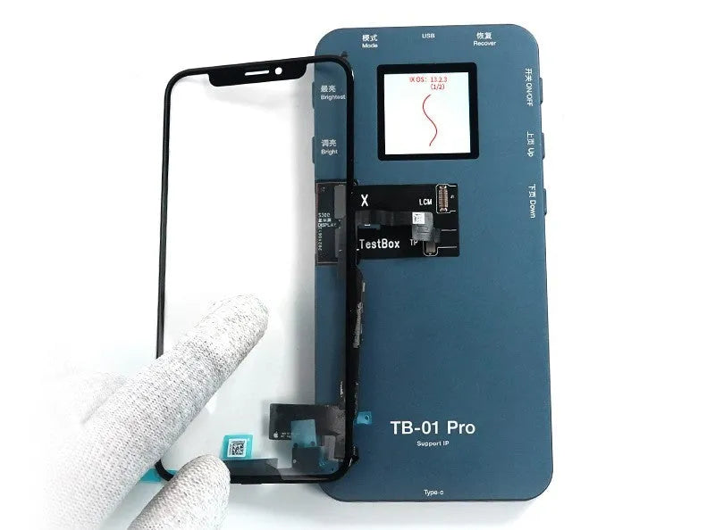 Professional mobile phone screen tester with connectors for iPhone, Samsung, Huawei repair diagnostics