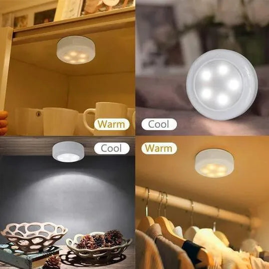 RGB atmosphere light with remote control, ABS and PC construction, 6.2x6.2x2.6cm