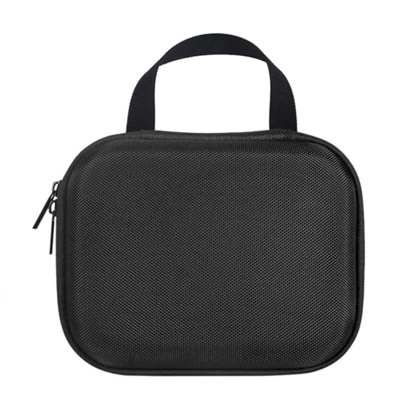 Black hard EVA storage bag for Cricut Easy Press Mini heat press machine and charging base with carrying handle