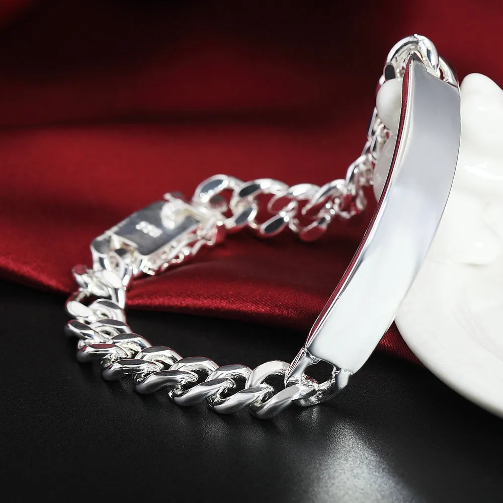 Silver S925 plated copper couple bracelets set male and female matching jewellery