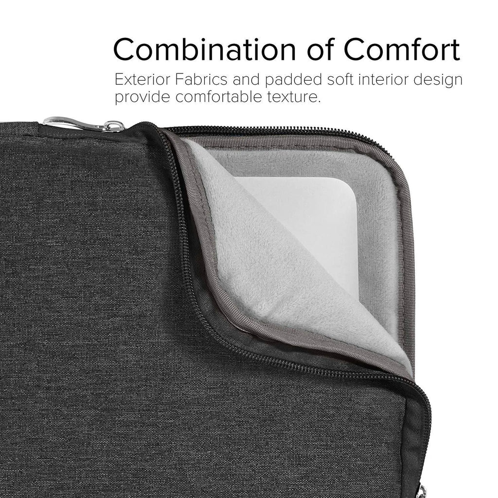 Grey canvas protective sleeve case for iPad Pro 12.9-inch tablet with padded exterior