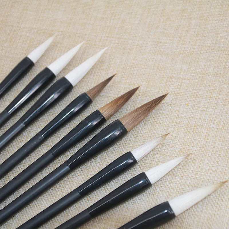 23cm student calligraphy brush with steel barrel and traditional brush design