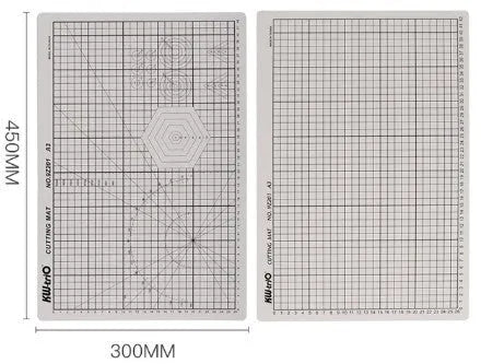 Green A3 self-healing cutting mat showing centimetre grid lines and double-sided design