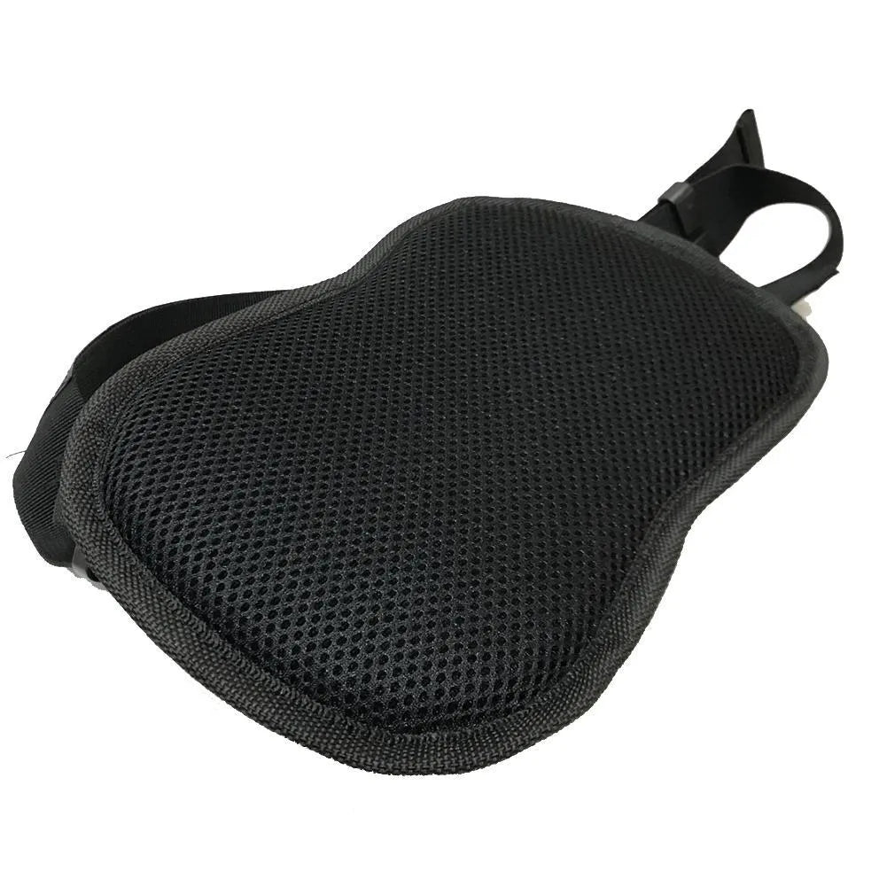 Black motorcycle back seat safety handle armrest with adjustable waistband and breathable mesh padding